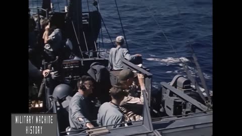 ALLIED WARSHIPS ARRIVE IN TOKYO BAY 1945