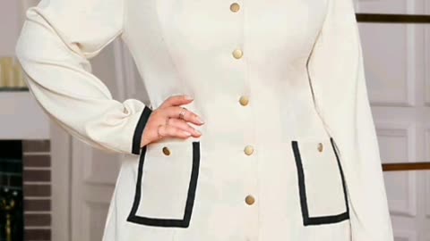 Contrast Binding Ruffle Hem Button Dress—Step Into Elegance with This Chic & Classy Seasonal