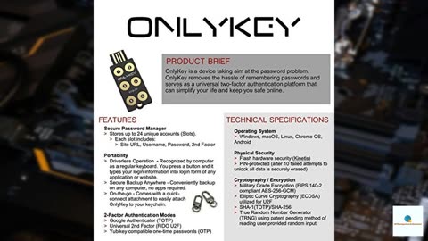 OnlyKey FIDO2 / U2F Security Key and Hardware Password Manager | Universal Two Factor Auth