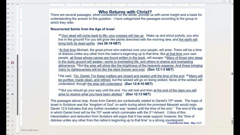 Revelation 19 conclusion & Who Returns with Christ?