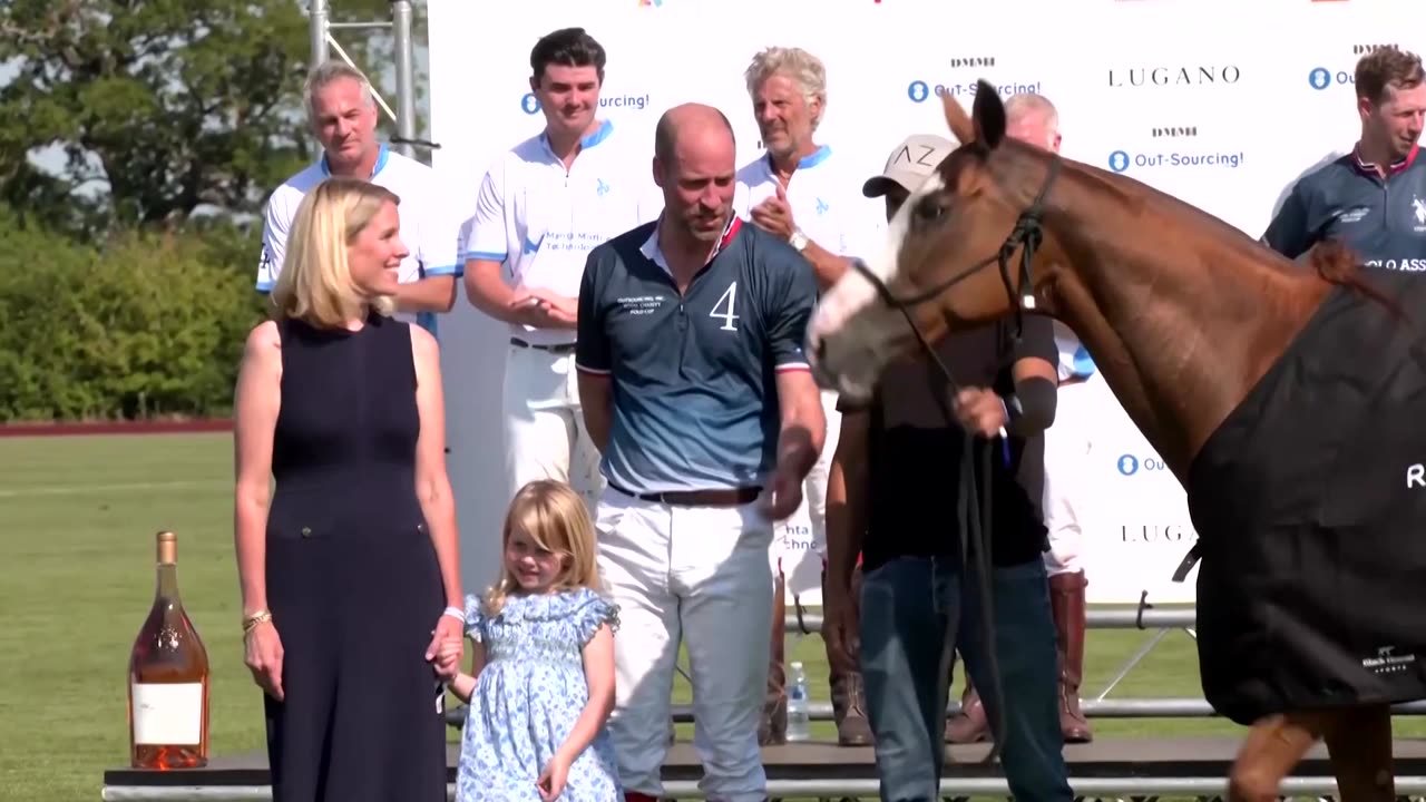 Prince William takes part in charity polo match