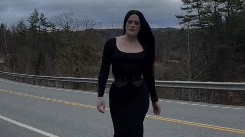 Goth tgirl coming in your direction