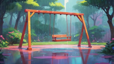 Spring rain at the park Lofi, Rain Lofi, Spring hope and peaceful Lofi (Relax/Study)