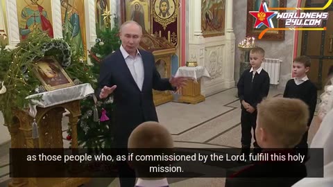 Putin congratulated Russians on Christmas: Putin delivered a speech after the Christmas service.