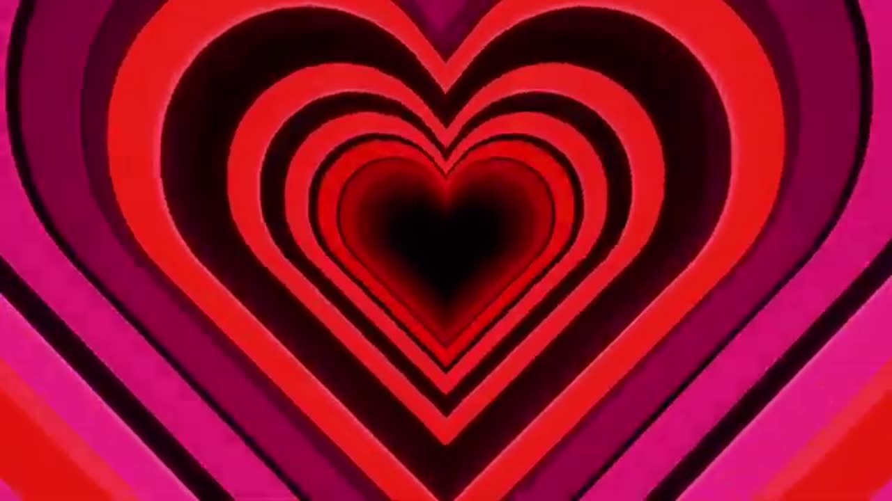 Heart Background💖RED Tunnel Heart Background Screensaver Video Effects - Heart Lights Background