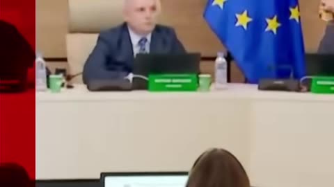 Moment Georgia election chief doused in paint by opposition official. #Georgia #BBCNews