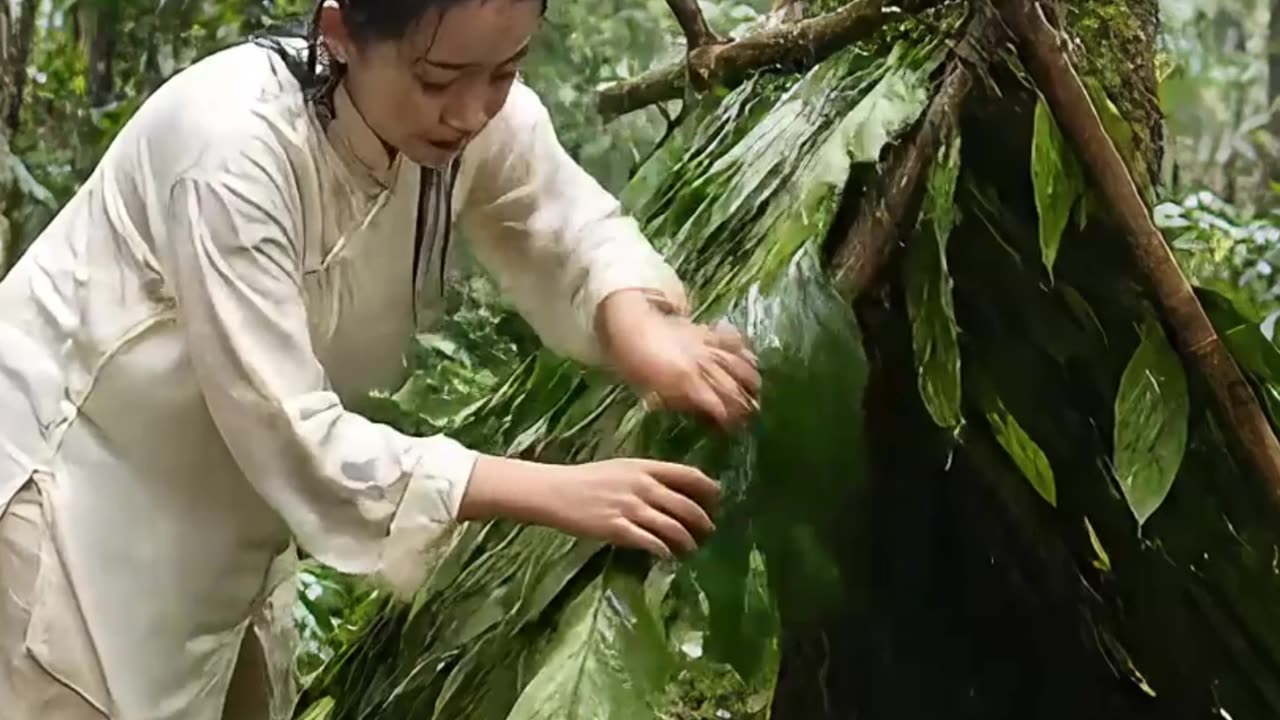 make a tent with nature #nature #rainymood #NatureMood #rain #asmr