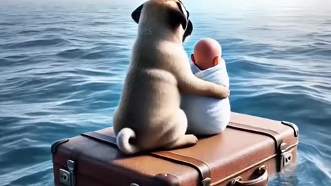 Lovely baby met an earthquake_poor pug rescued him _story _cute _animals _cuteanimals _earthquake(