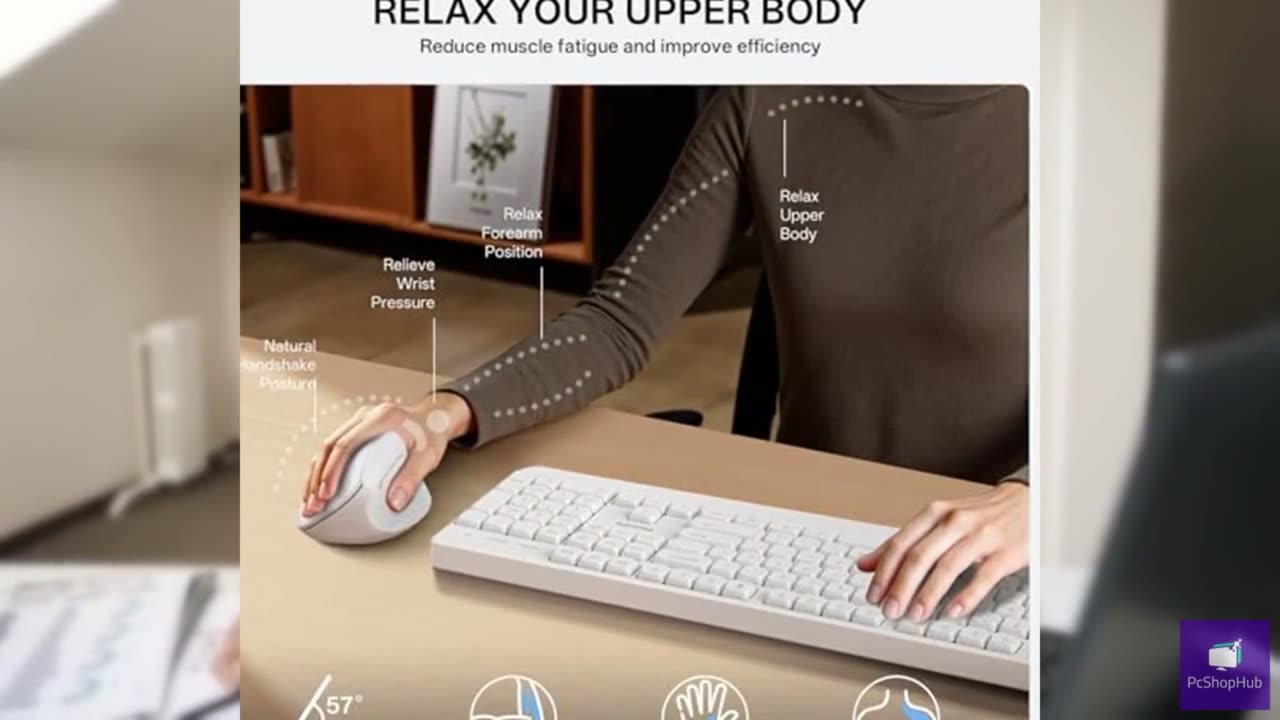 PHILIPS Ergonomic Mouse - Vertical Mouse with 800/1200/1600 Adjustable DPI, 6 Si