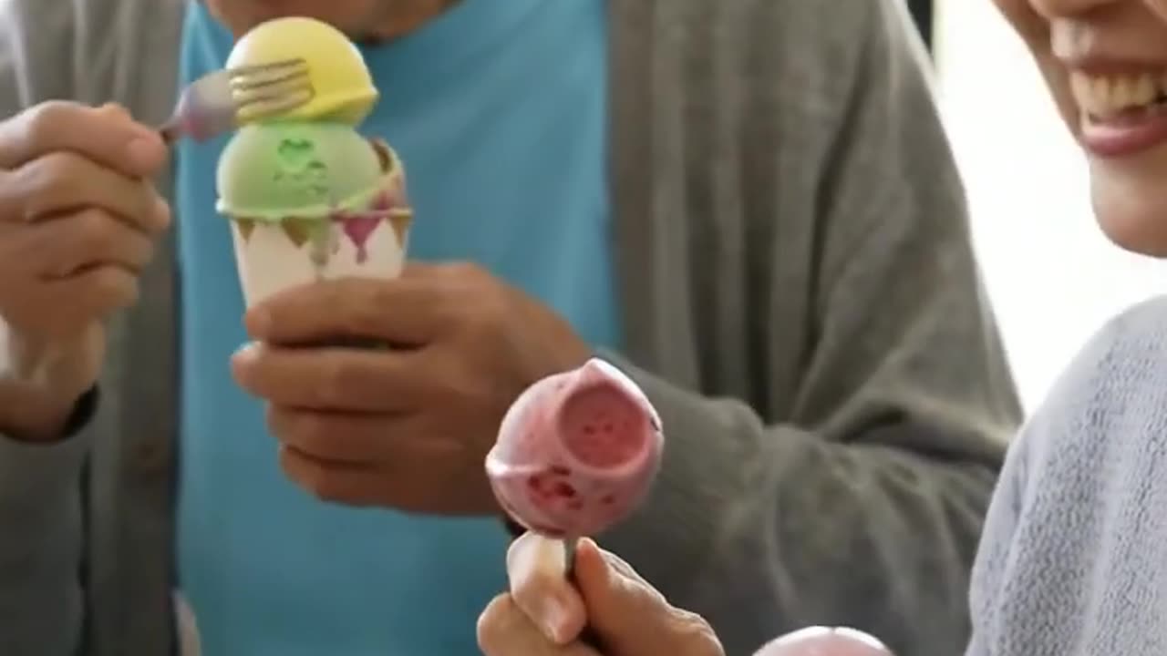 Happy seniors eating ice cream in a nursing home #caregiver