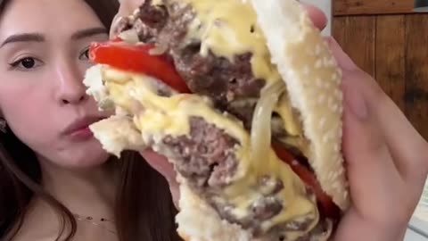 Double cheese burger for mama and papa cheeseburger for our two kiddos