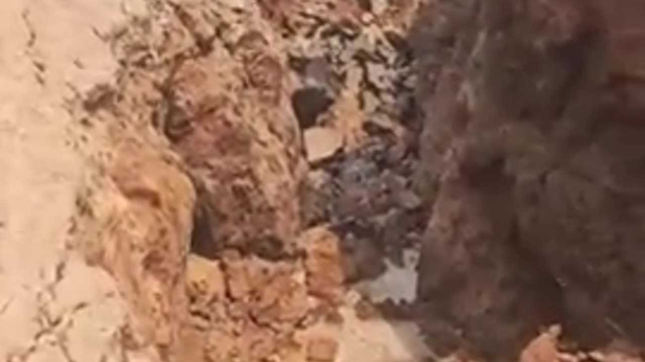 Massive surface rupture after a powerful 7.7-magnitude earthquake strikes Myanmar.