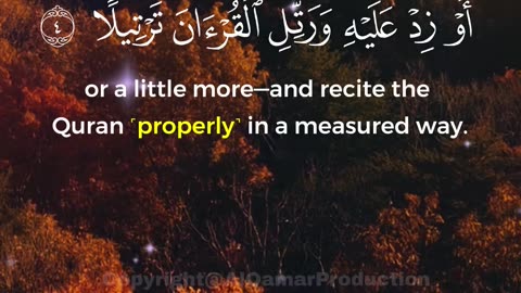 Surah Al-Muzzammil 1-8 | Divine Strength Through Night Worship | Uplifting Quran Recitation