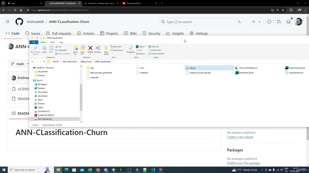 49.6 Deploying Streamlit web app with ANN Model Krish Naik ML