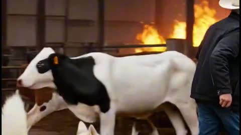 "Brave Dog Alerts Farmers to Save Cow from Fire | Real Life Hero"