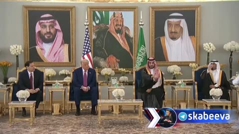 Trump and Rubio received Arabic coffee at the start of the official talks in Riyadh.