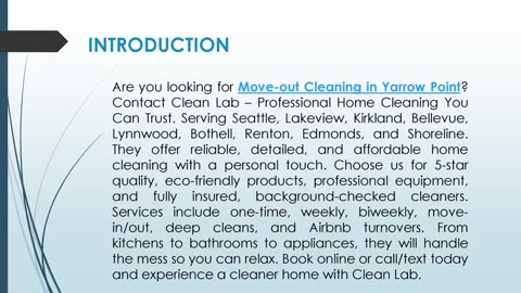 Are you looking for Move-out Cleaning in Yarrow Point?