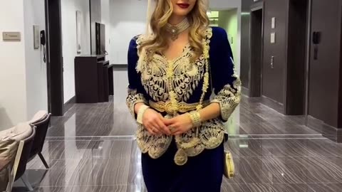 Russian dressed in the tradition of Algerian bride Kaftan