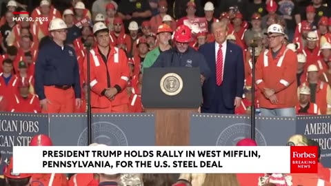 WATCH: Trump Invites Steelworkers To The Stage During PA Rally To Celebrate U.S. Steel Deal