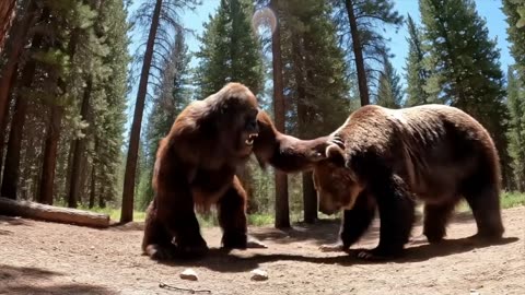 "Bigfoot vs. Bear: Epic Forest Showdown! 🐻🦶"