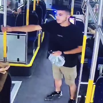 Arab man spits in the face of a female IDF soldier wearing her uniform on a bus