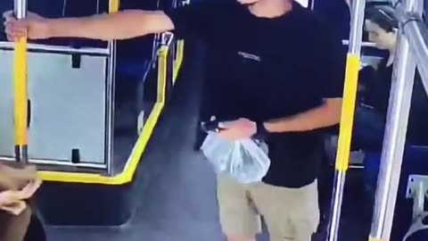 Arab man spits in the face of a female IDF soldier wearing her uniform on a bus