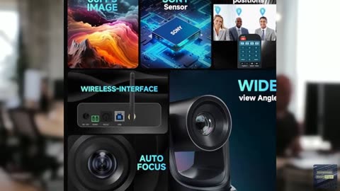 TONGVEO 5.8GHz Wireless Conference Room Camera System | 3X 60fps PTZ Camera with