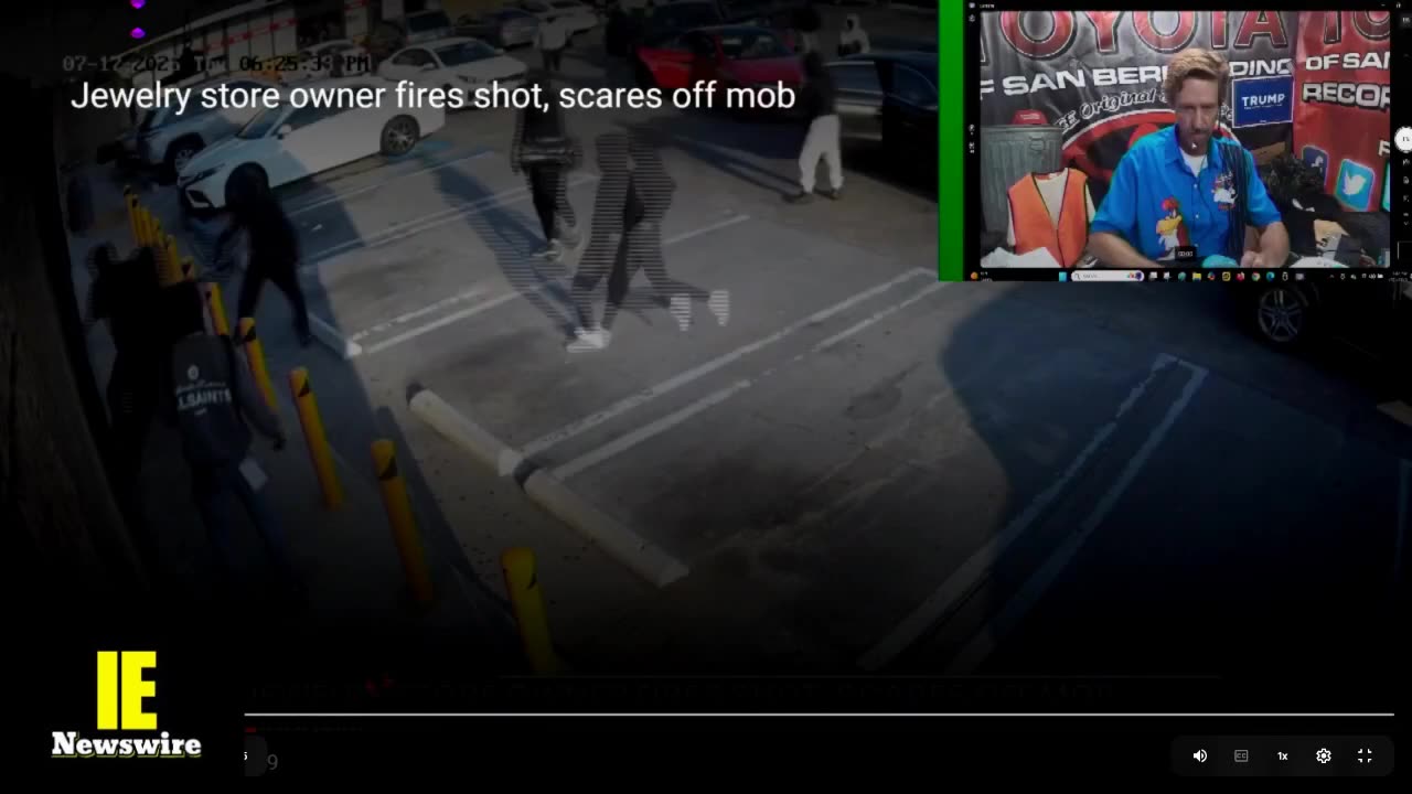 GUN SHOT SCATTERS THIEVES! Cyclist survives crash! Security Guard run Over! Trump Punks Obama!