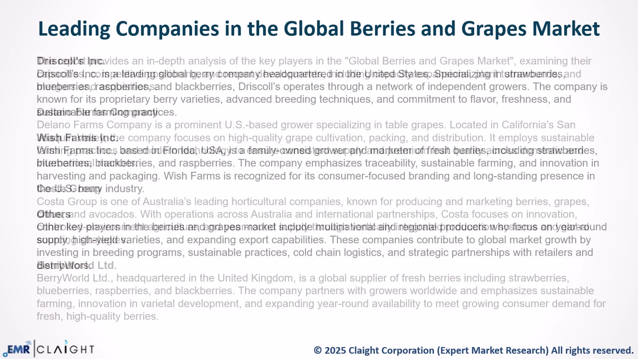Global Berries and Grapes Market Size, Share, Trends 2034