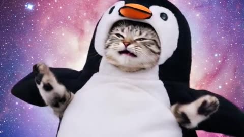 Penguin Cat Dancing #cat #dancingcat #petdance #dancingpets #catdancer #dance #funny #penguin