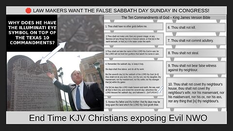 🛑 LAW MAKERS WANT THE FALSE SABBATH DAY IN CONGRESS!