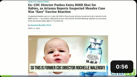 LUDICROUS: Ex-CDC Director Pushes Extra MMR Shot for Babies