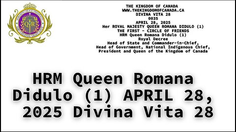 HRM Queen Romana Didulo (1) APRIL 28, 2025 Divina Vita 28