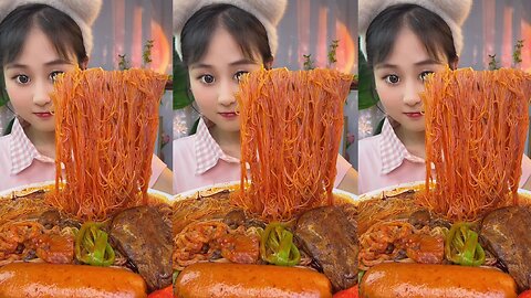 Epic Spicy Noodle Tower 🍜🔥 | Ultimate Chili Oil Feast Mukbang ASMR