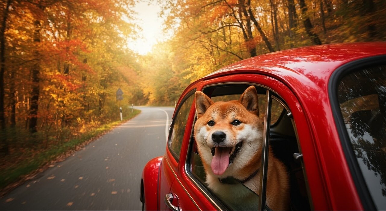 The Dog goes on a road trip