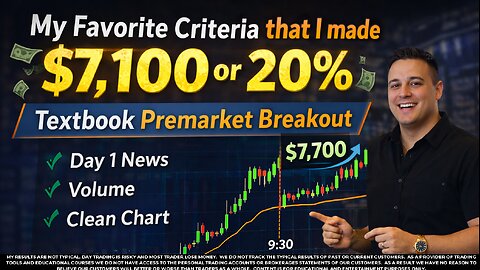 Premarket Breakout Day Trading Strategy | $7,100 Profit (20%) on Day 1 News Volume