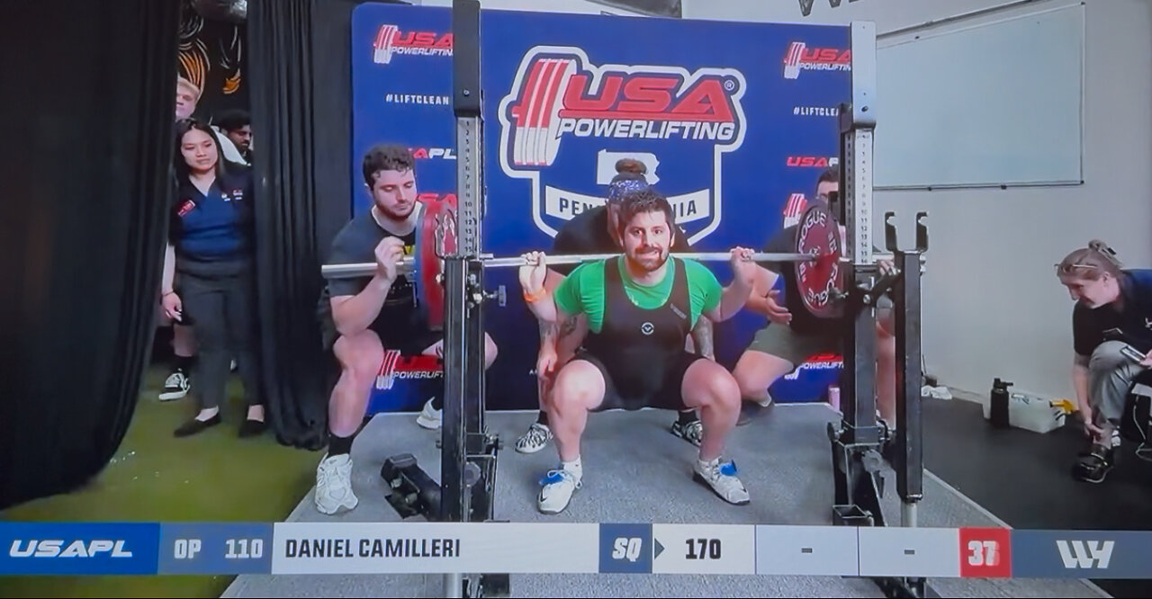 Philly Primetime Meet-Back Squat Opener 170KG/374LBS