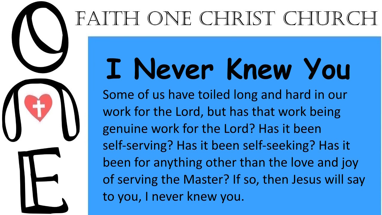 I Never Knew You