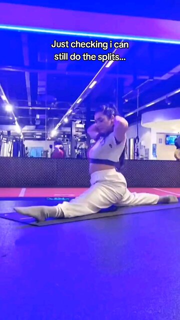 Marrial Arts Gym Girl in Front Splits