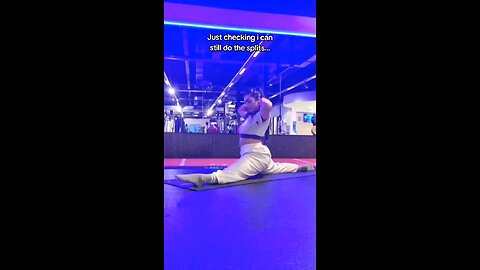 Marrial Arts Gym Girl in Front Splits