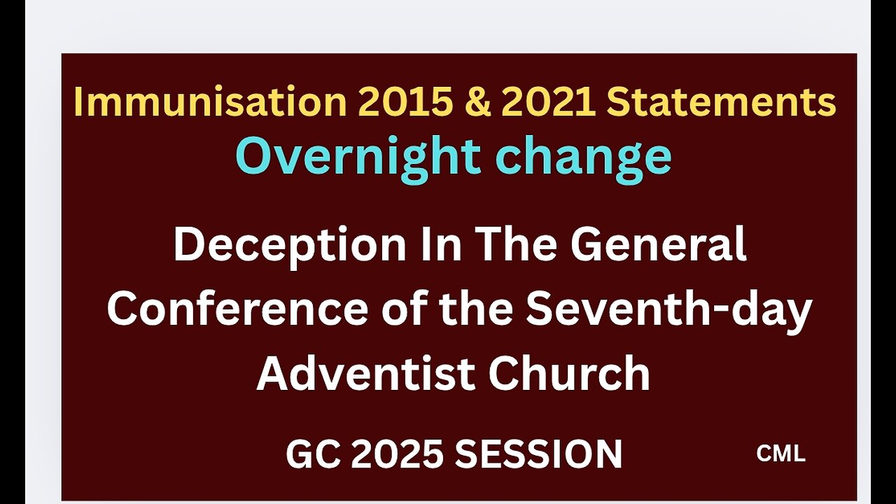 Deception In The General Conference Of Seventh-day Adventist Church