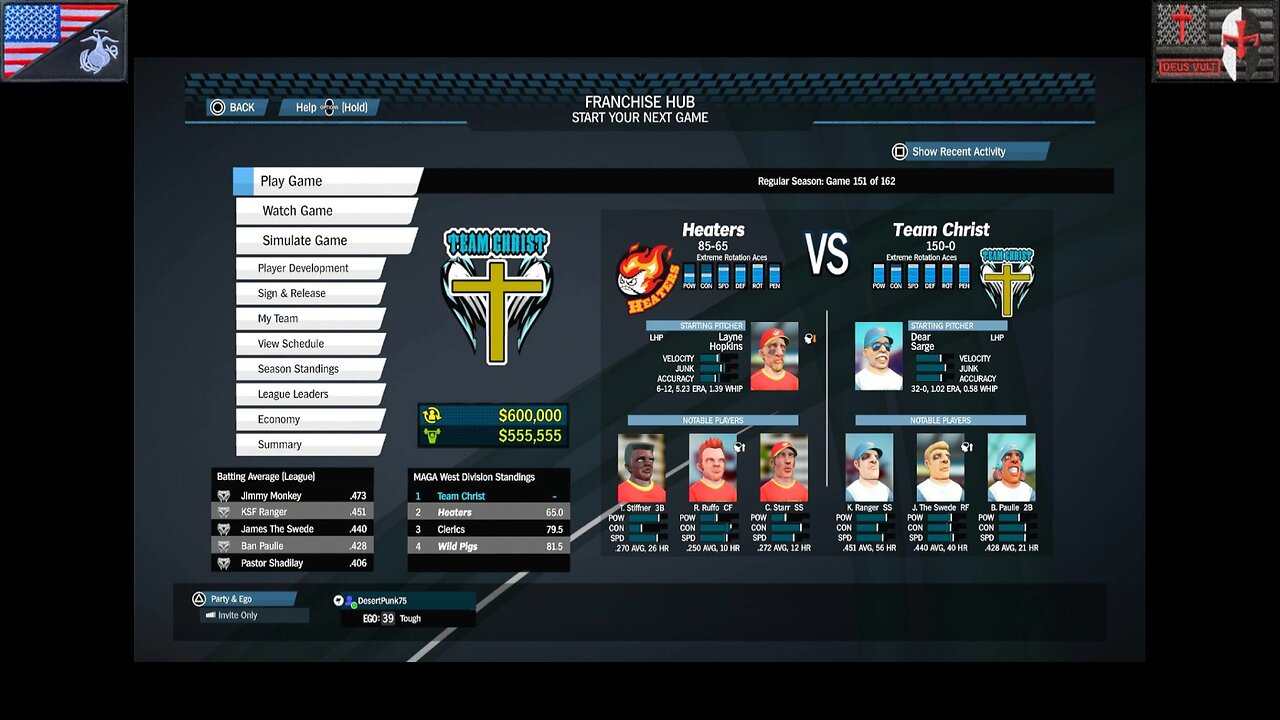 Based Sportsball 2025: Regular Season - Game #151 [Team Christ vs. Heaters]