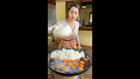 How to cook rice fried with egg recipe #shorts #shortvideo #cooking #food #recipe