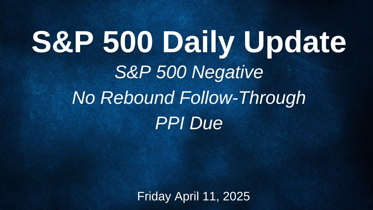 S&P 500 Daily Update for Friday April 11, 2025
