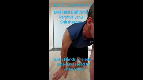 Dwi Hasta Shirsha Parshva Janu Shirshasana / Both Hands to Head Sideways Head to Knee Pose