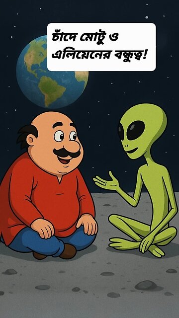 চাঁদের বুকে মোটু ও এলিয়েনের বন্ধুত্ব!