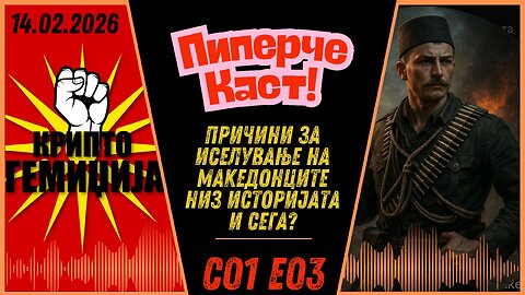Пиперчекаст С01 Е03 - Зошто се исселуваат Македонците од Македонија? 14.02.2026