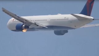 US AIRPLANE ENGINE CAUGHT FIRE DURING A FLIGHT