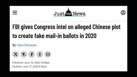 Kash Gave Congress FBI Report on Chinese Plot to Manufacture IDs & Ballots TO BENEFIT BIDEN-JTN 6/16