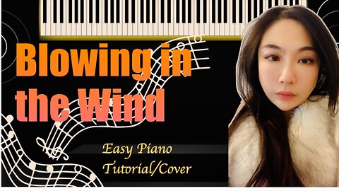 Blowing in the Wind PIANO Easy Slow Short Tutorial